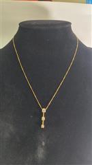 Diamond Necklace 3 Diamonds .85 Carat T.W. 14K Yellow Gold 4.3g
